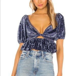 Yours Truly Velvet Top in Wild Moon